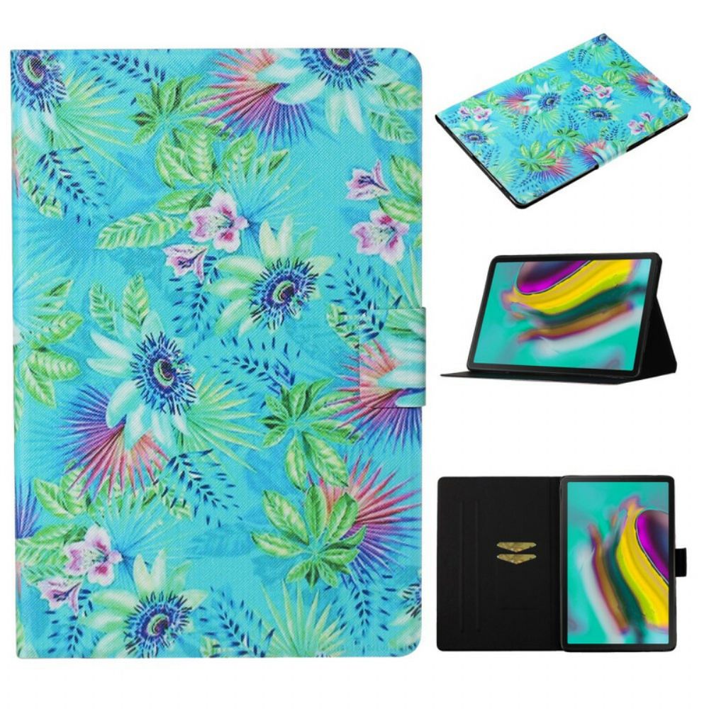 Flip Case Für Samsung Galaxy Tab S6 Lite Blumen Und Blätter