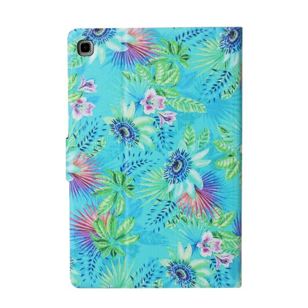 Flip Case Für Samsung Galaxy Tab S6 Lite Blumen Und Blätter