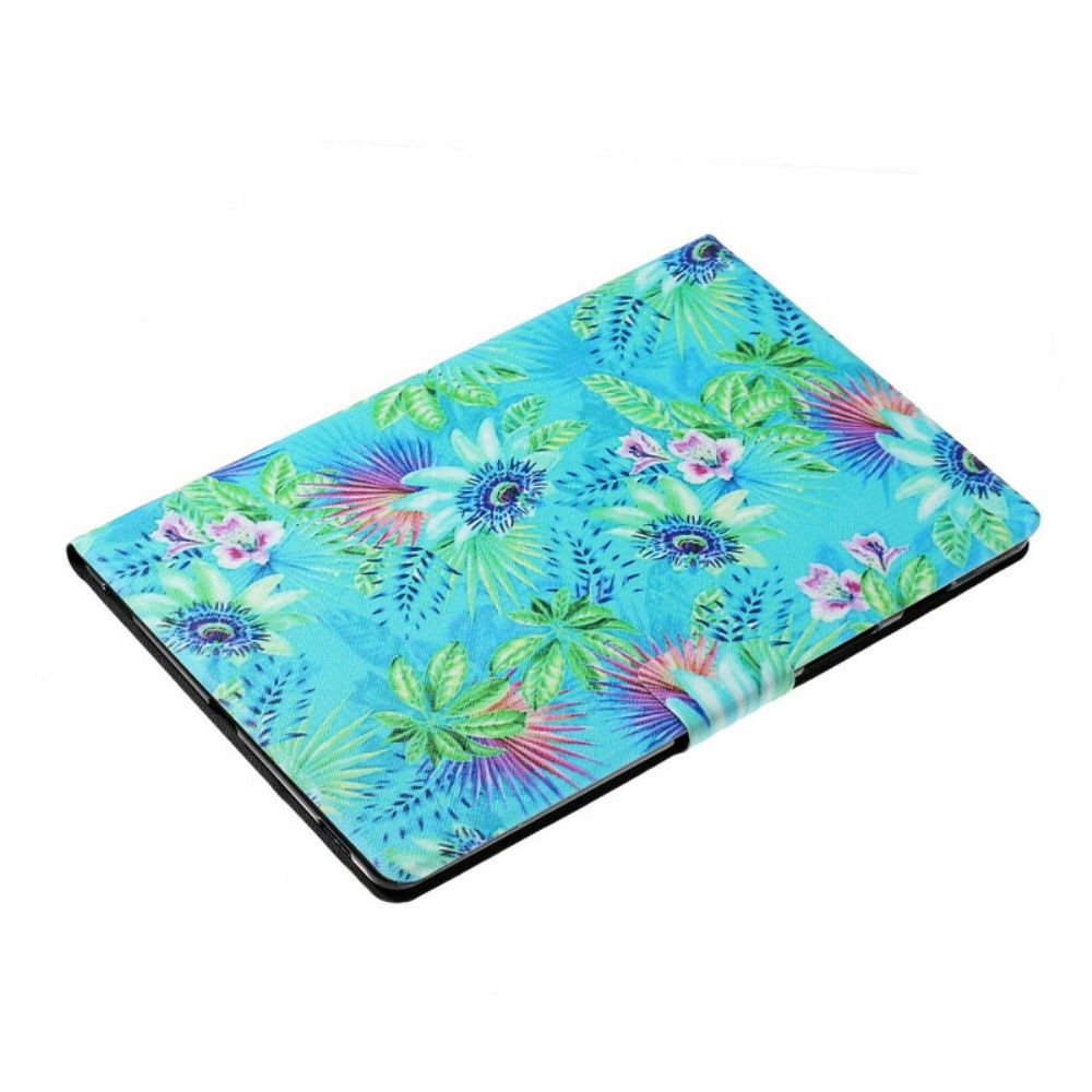 Flip Case Für Samsung Galaxy Tab S6 Lite Blumen Und Blätter