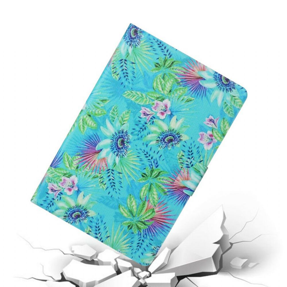 Flip Case Für Samsung Galaxy Tab S6 Lite Blumen Und Blätter