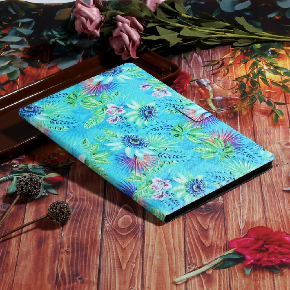 Flip Case Für Samsung Galaxy Tab S6 Lite Blumen Und Blätter