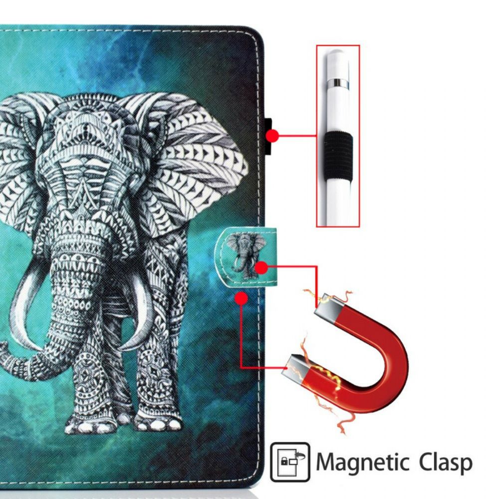 Flip Case Für Samsung Galaxy Tab S6 Lite Stammes-elefant