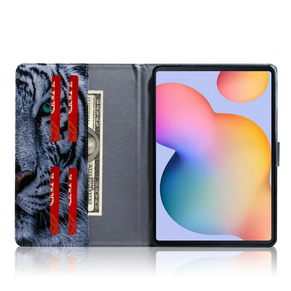 Flip Case Für Samsung Galaxy Tab S6 Lite Tigerkopf