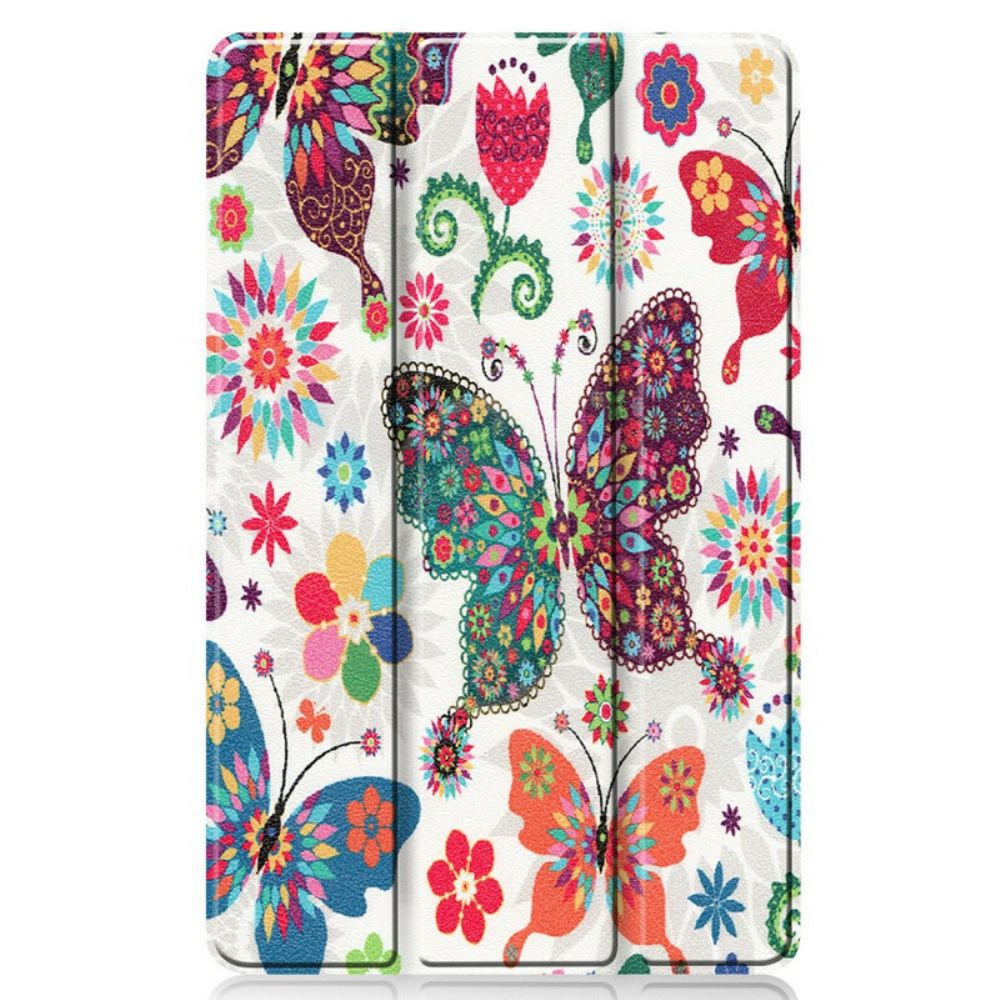 Schutzhülle Für Samsung Galaxy Tab S6 Lite Retro Schmetterlinge Und Blumen