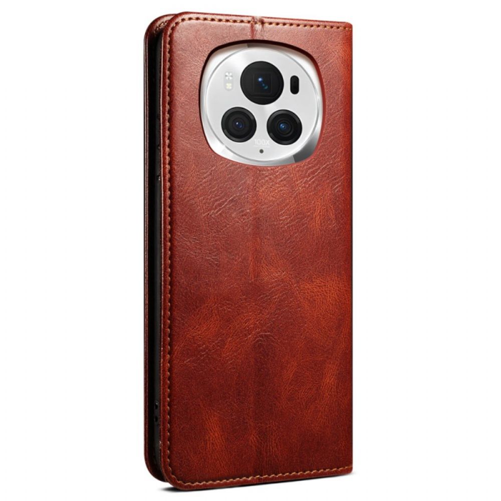 Flip Case Honor Magic 6 Pro Gewachstes Kunstleder