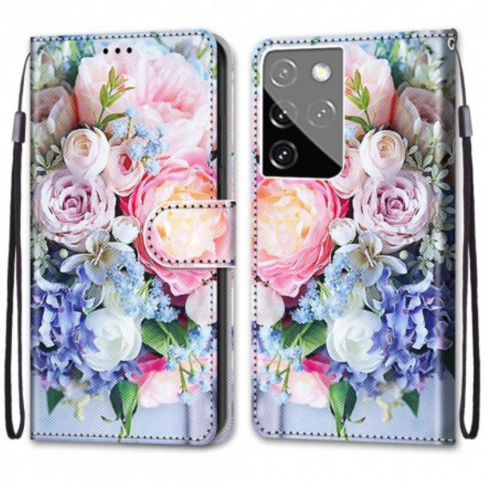 Flip Case Für Samsung Galaxy S21 Ultra 5G Blumenwunder