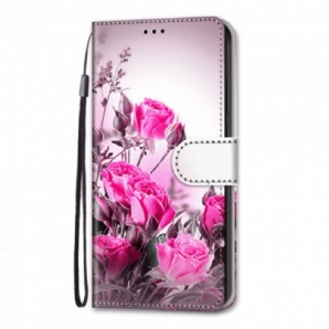 Flip Case Für Samsung Galaxy S21 Ultra 5G Magische Blumen