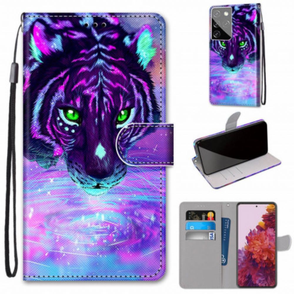 Flip Case Für Samsung Galaxy S21 Ultra 5G Magische Katze