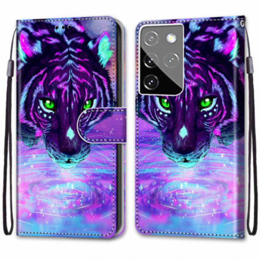 Flip Case Für Samsung Galaxy S21 Ultra 5G Magische Katze