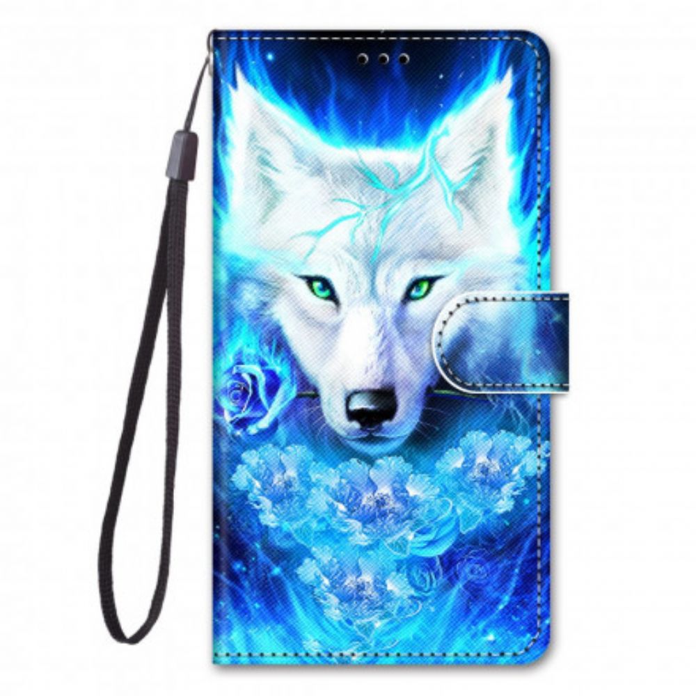 Flip Case Für Samsung Galaxy S21 Ultra 5G Magischer Wolf