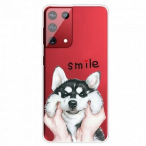 Handyhülle Für Samsung Galaxy S21 Ultra 5G Lächle Hund