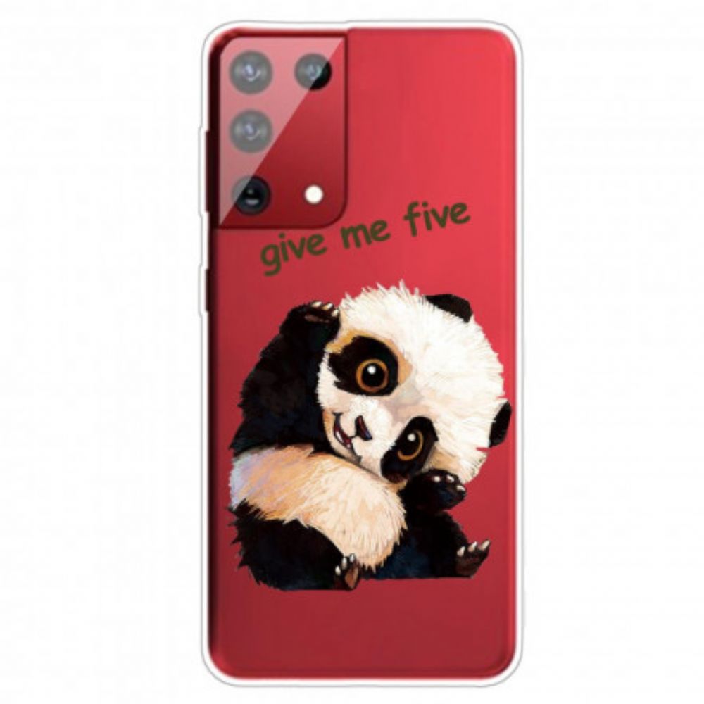 Handyhülle Für Samsung Galaxy S21 Ultra 5G Panda Gib Mir Fünf