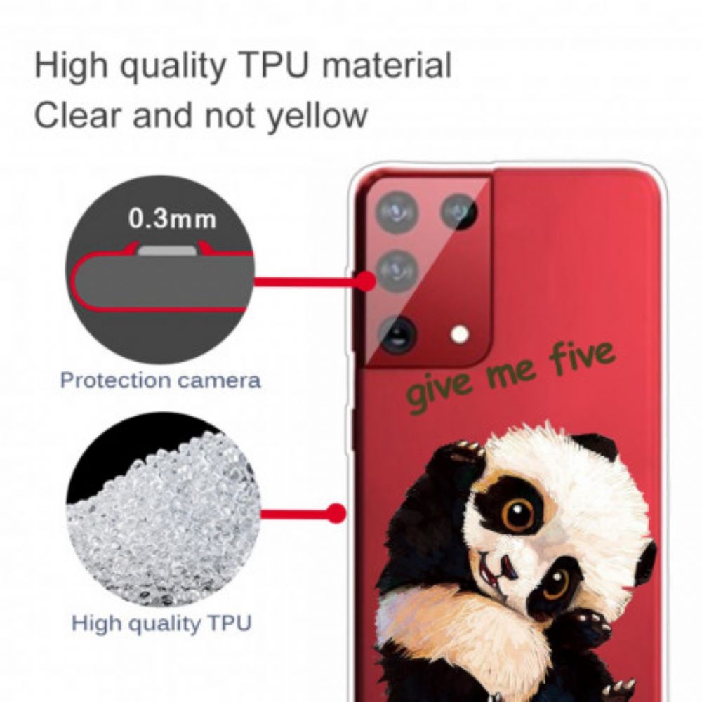 Handyhülle Für Samsung Galaxy S21 Ultra 5G Panda Gib Mir Fünf