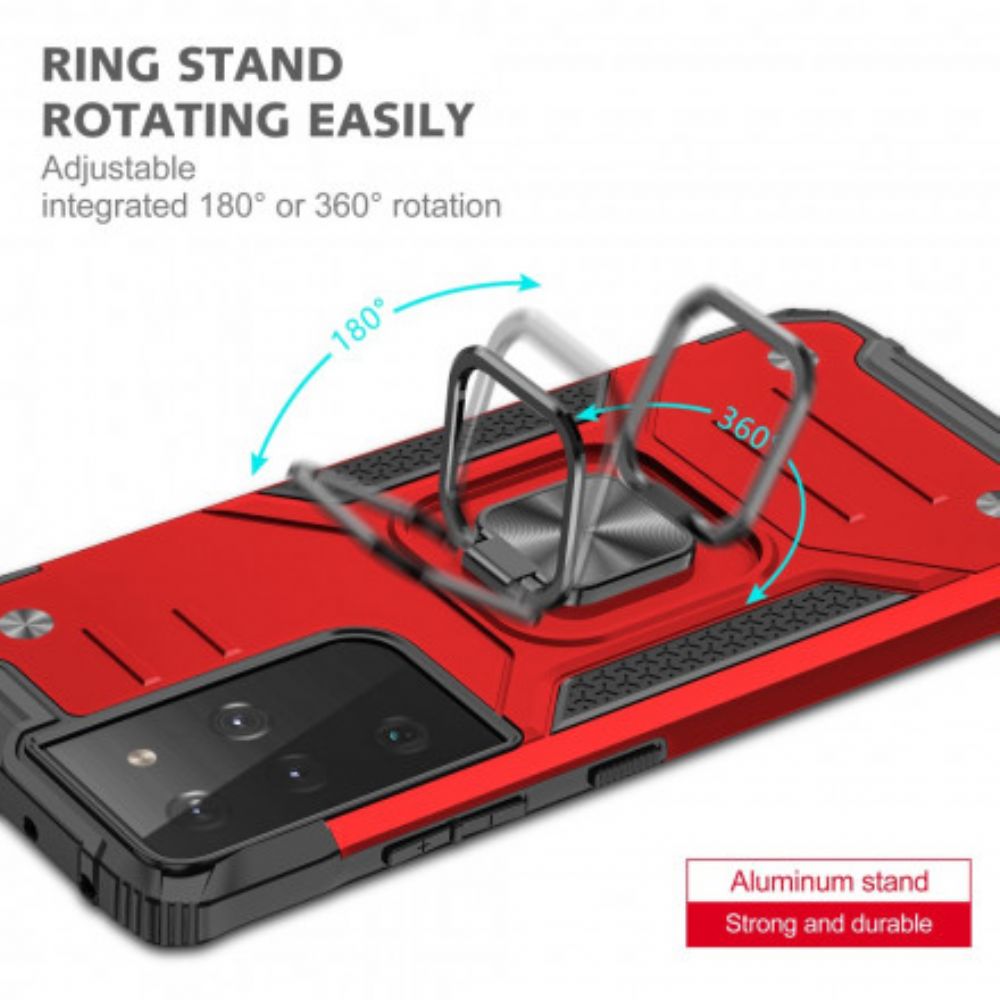 Handyhülle Für Samsung Galaxy S21 Ultra 5G Starker Abnehmbarer Ring