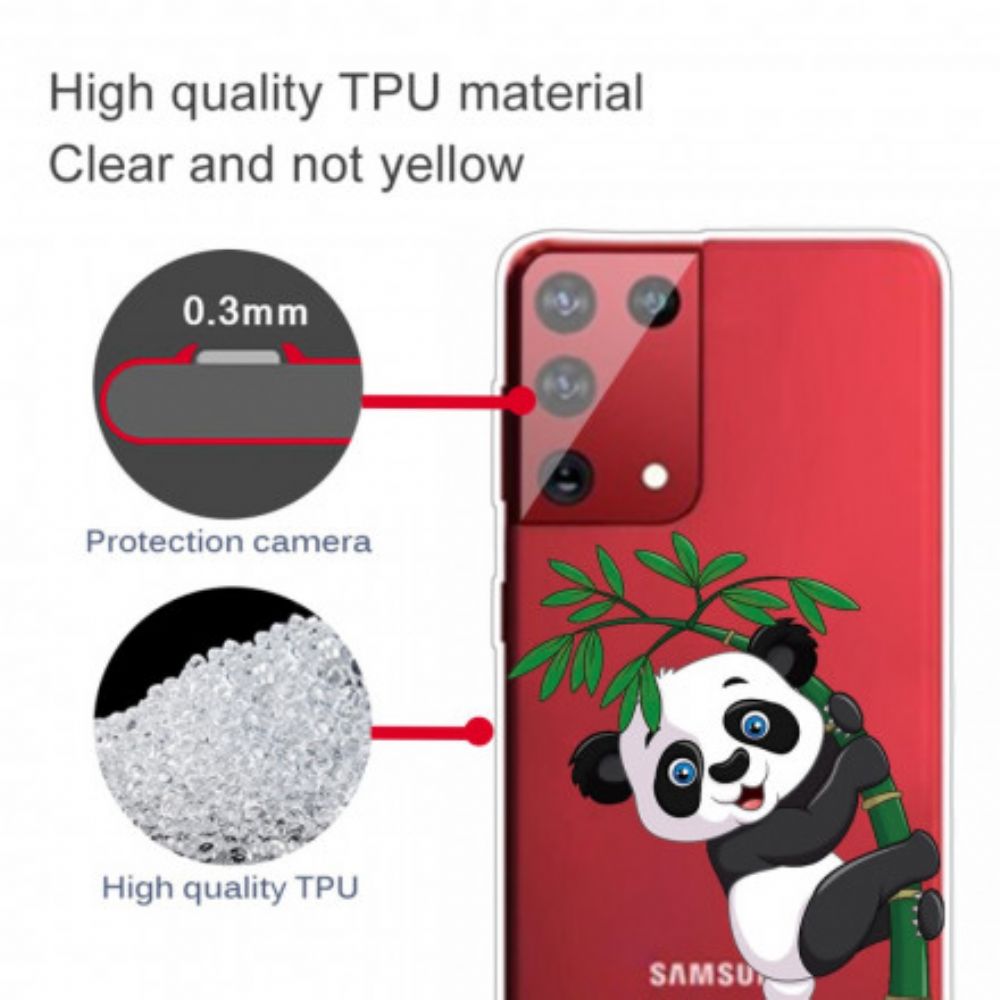 Hülle Für Samsung Galaxy S21 Ultra 5G Panda Auf Bambus