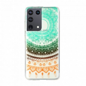 Hülle Für Samsung Galaxy S21 Ultra 5G Transparentes Blumen-mandala