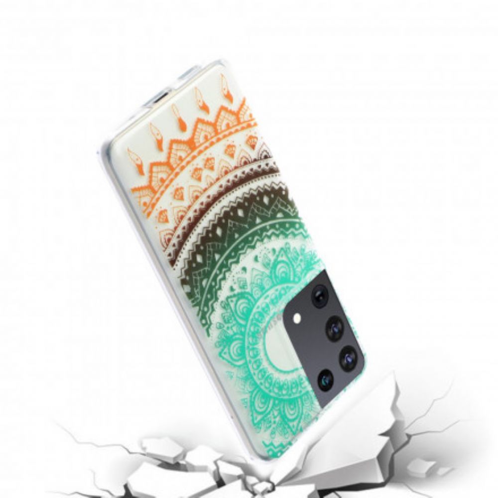 Hülle Für Samsung Galaxy S21 Ultra 5G Transparentes Blumen-mandala