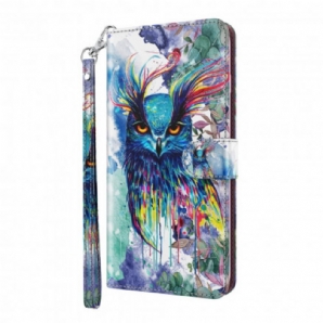 Lederhüllen Für Samsung Galaxy S21 Ultra 5G Aquarellvogel