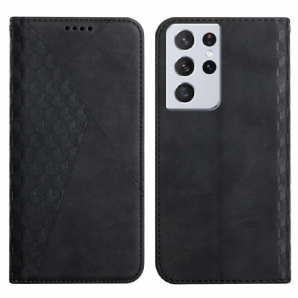 Schutzhülle Für Samsung Galaxy S21 Ultra 5G Flip Case Geo-leder-effekt