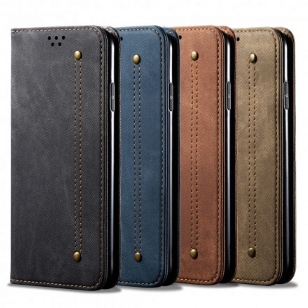 Schutzhülle Für Samsung Galaxy S21 Ultra 5G Flip Case Jeansstoff