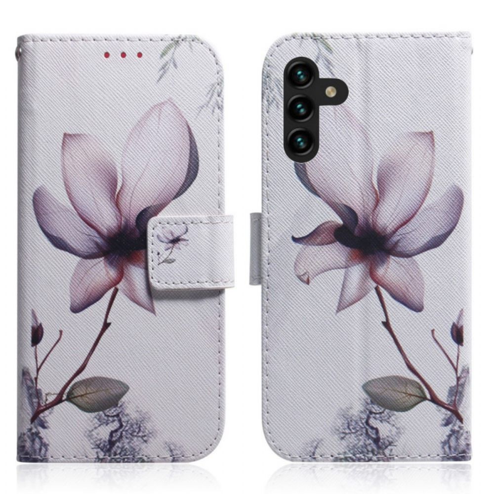 Flip Case Für Samsung Galaxy A13 5G Alte Rosenblüte