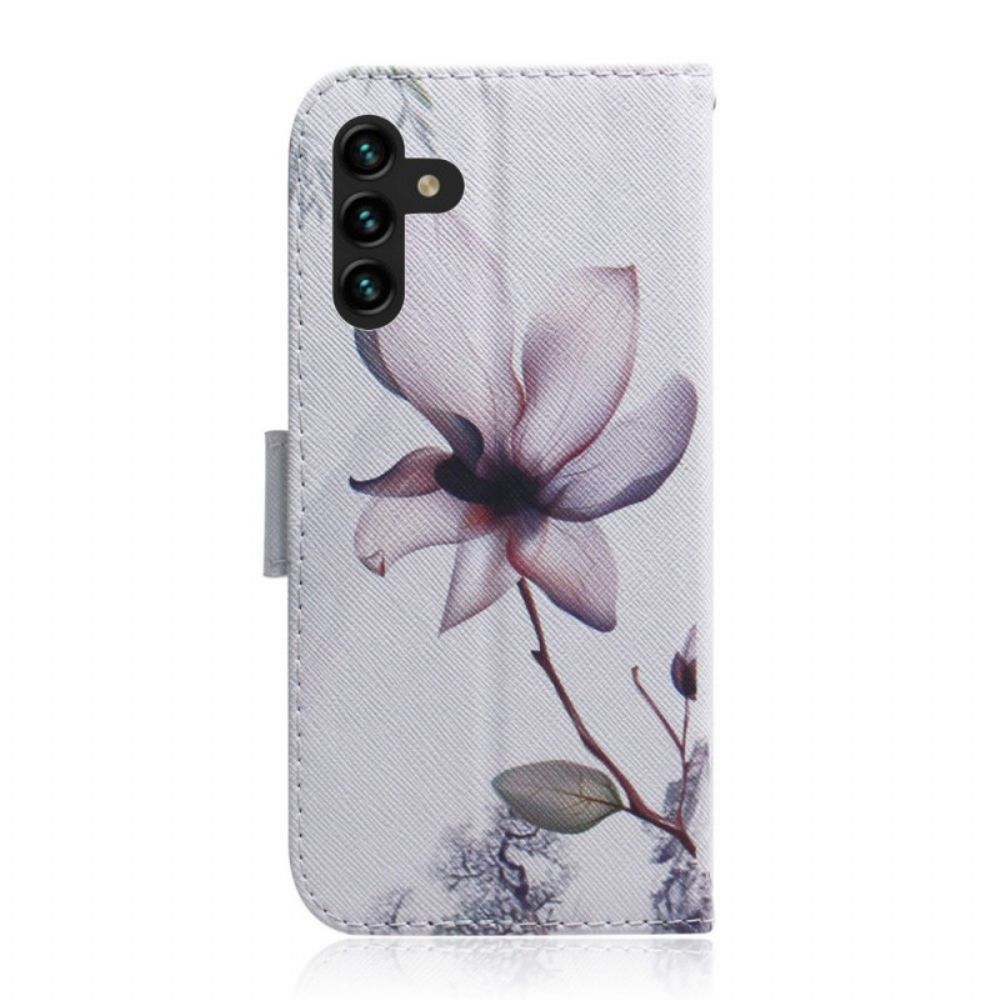 Flip Case Für Samsung Galaxy A13 5G Alte Rosenblüte