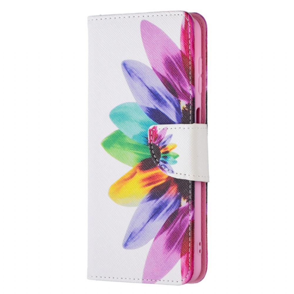 Flip Case Für Samsung Galaxy A13 5G Aquarell Blume