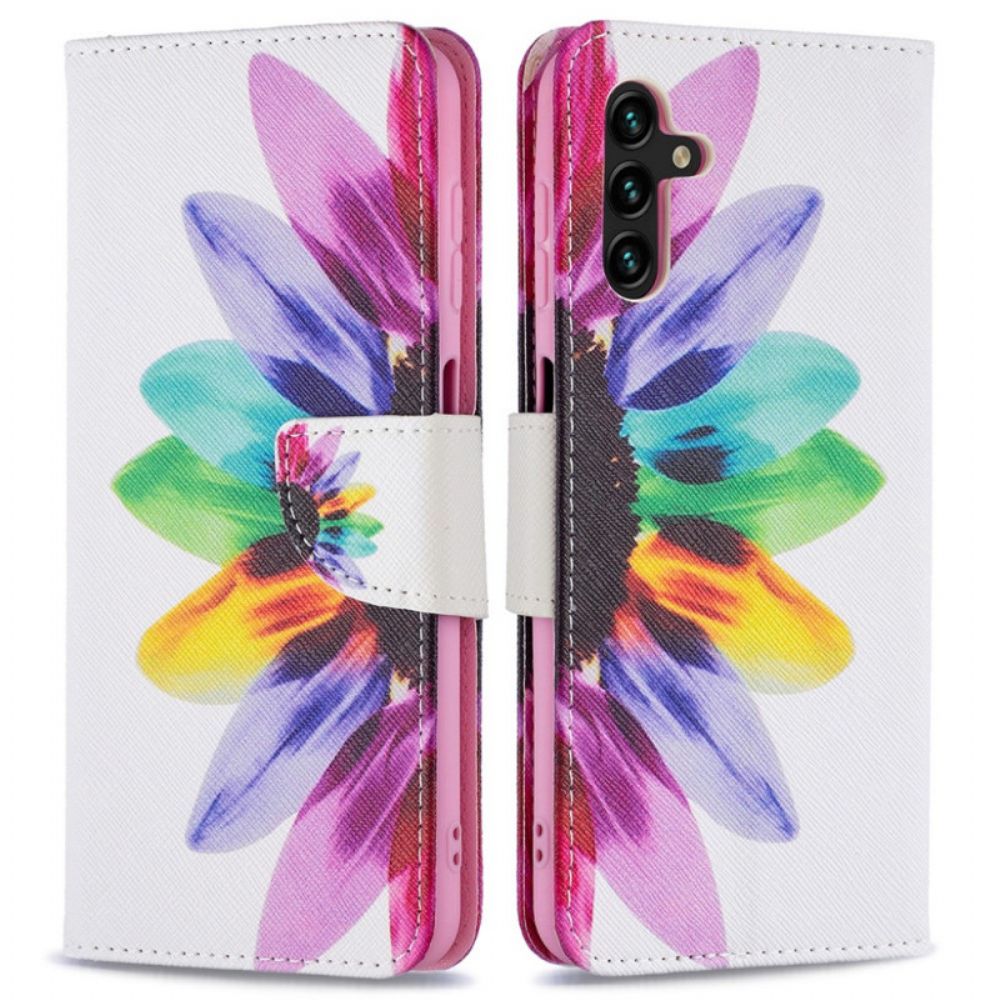 Flip Case Für Samsung Galaxy A13 5G Aquarell Blume