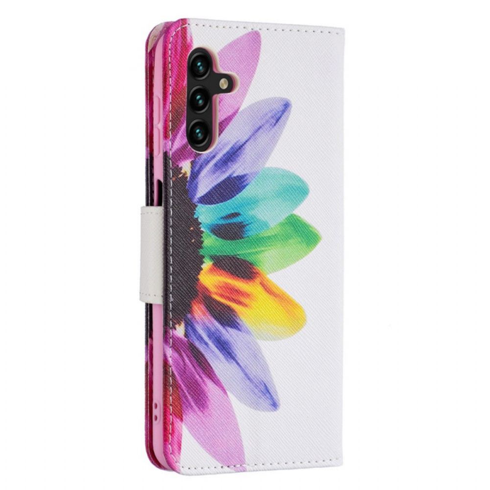 Flip Case Für Samsung Galaxy A13 5G Aquarell Blume