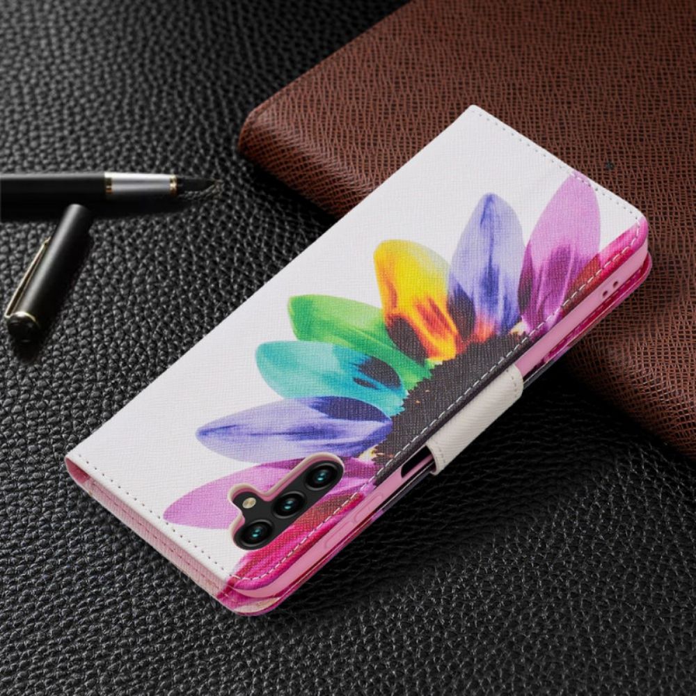 Flip Case Für Samsung Galaxy A13 5G Aquarell Blume