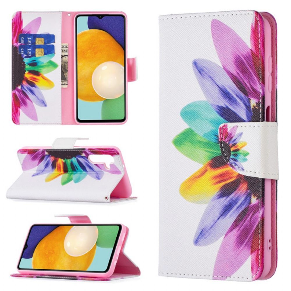 Flip Case Für Samsung Galaxy A13 5G Aquarell Blume