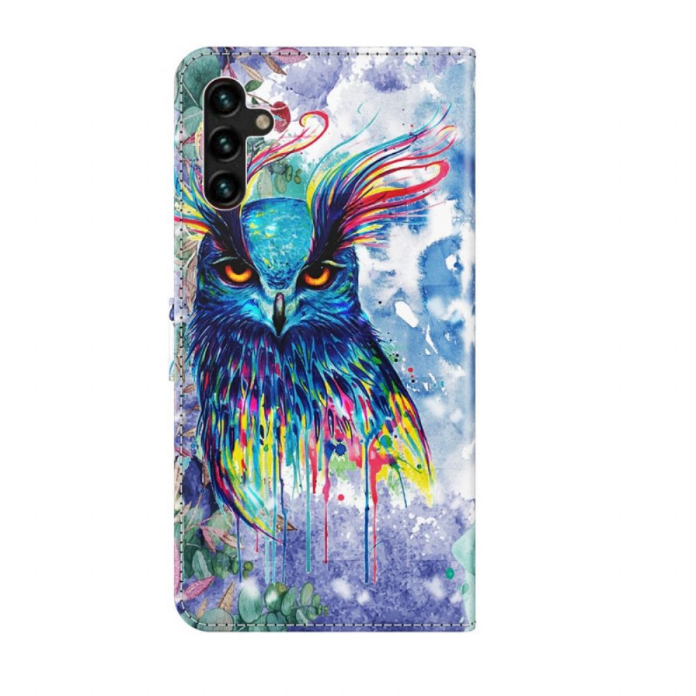 Flip Case Für Samsung Galaxy A13 5G Aquarell Vogel