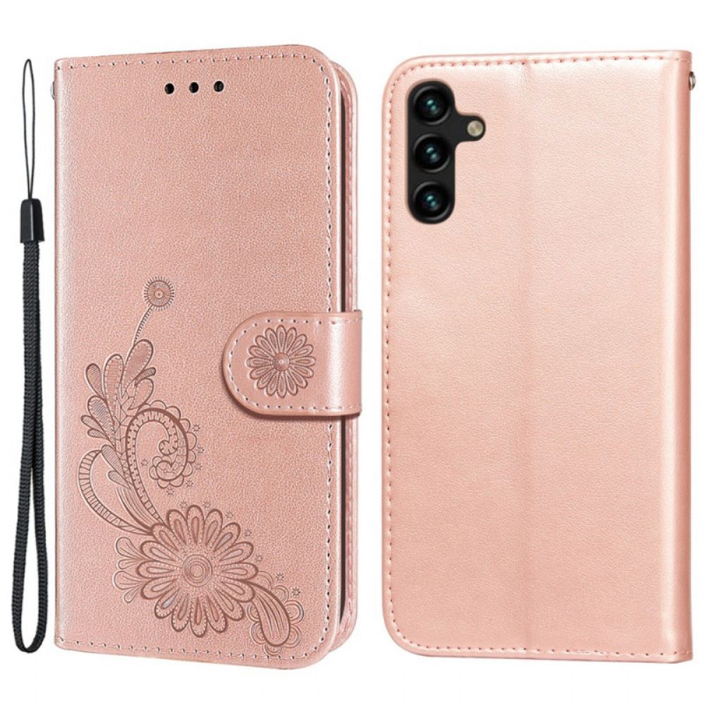 Flip Case Für Samsung Galaxy A13 5G Blumenspitze