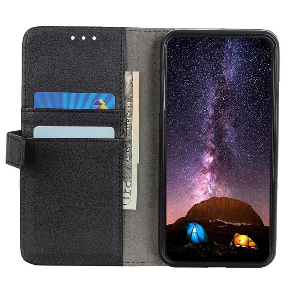 Flip Case Für Samsung Galaxy A13 5G Erstklassiges Litschi-kunstleder