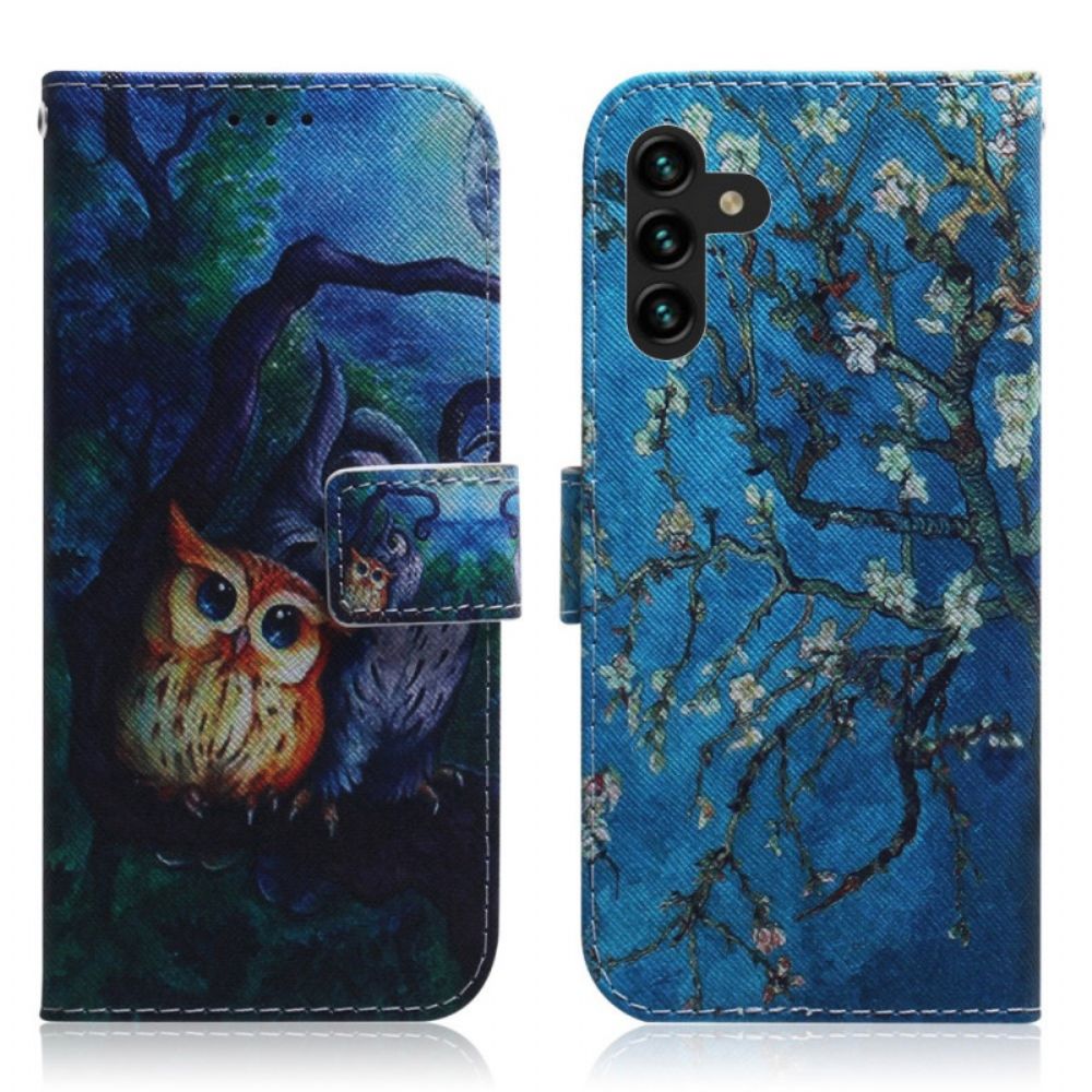 Flip Case Für Samsung Galaxy A13 5G Gemälde Von Eulen