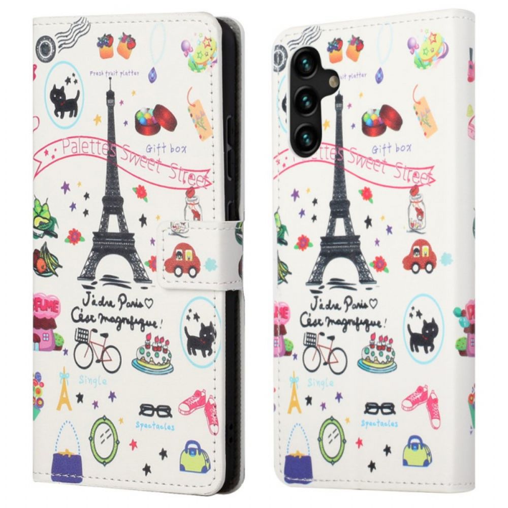 Flip Case Für Samsung Galaxy A13 5G Ich Liebe Paris