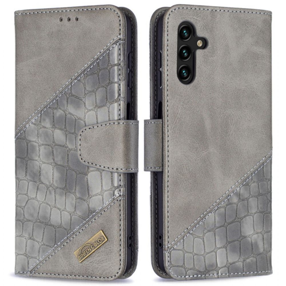 Flip Case Für Samsung Galaxy A13 5G Klassischer Krokodilleder-effekt