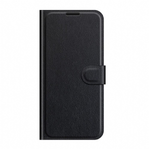 Flip Case Für Samsung Galaxy A13 5G Klassischer Litschi-leder-effekt