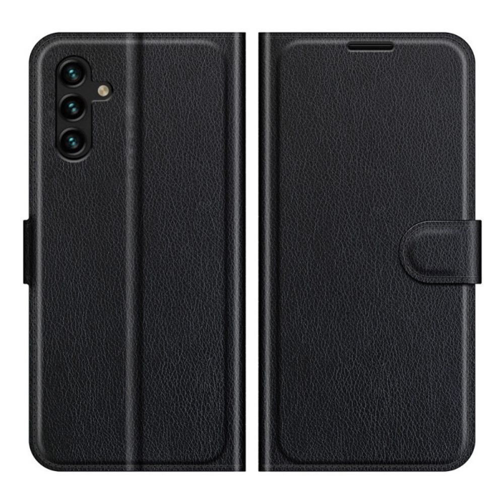 Flip Case Für Samsung Galaxy A13 5G Klassischer Litschi-leder-effekt