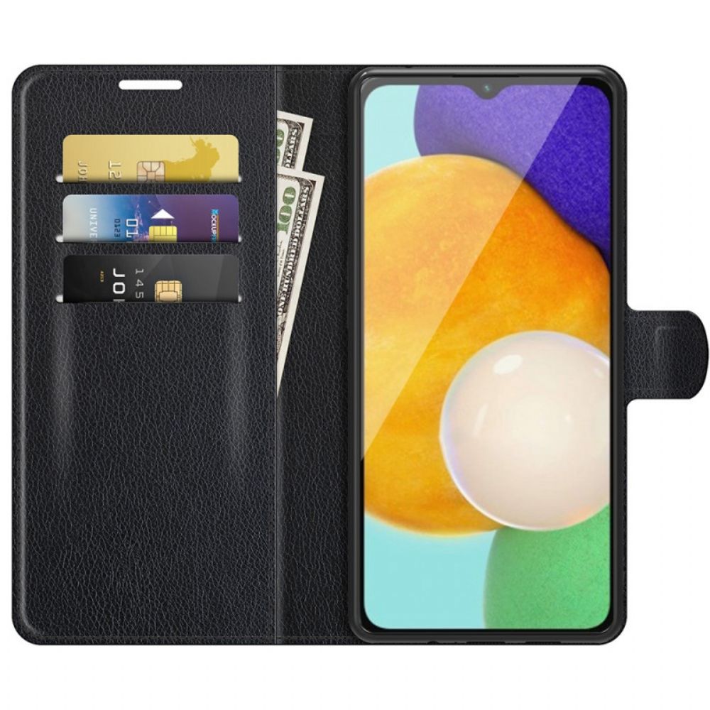 Flip Case Für Samsung Galaxy A13 5G Klassischer Litschi-leder-effekt