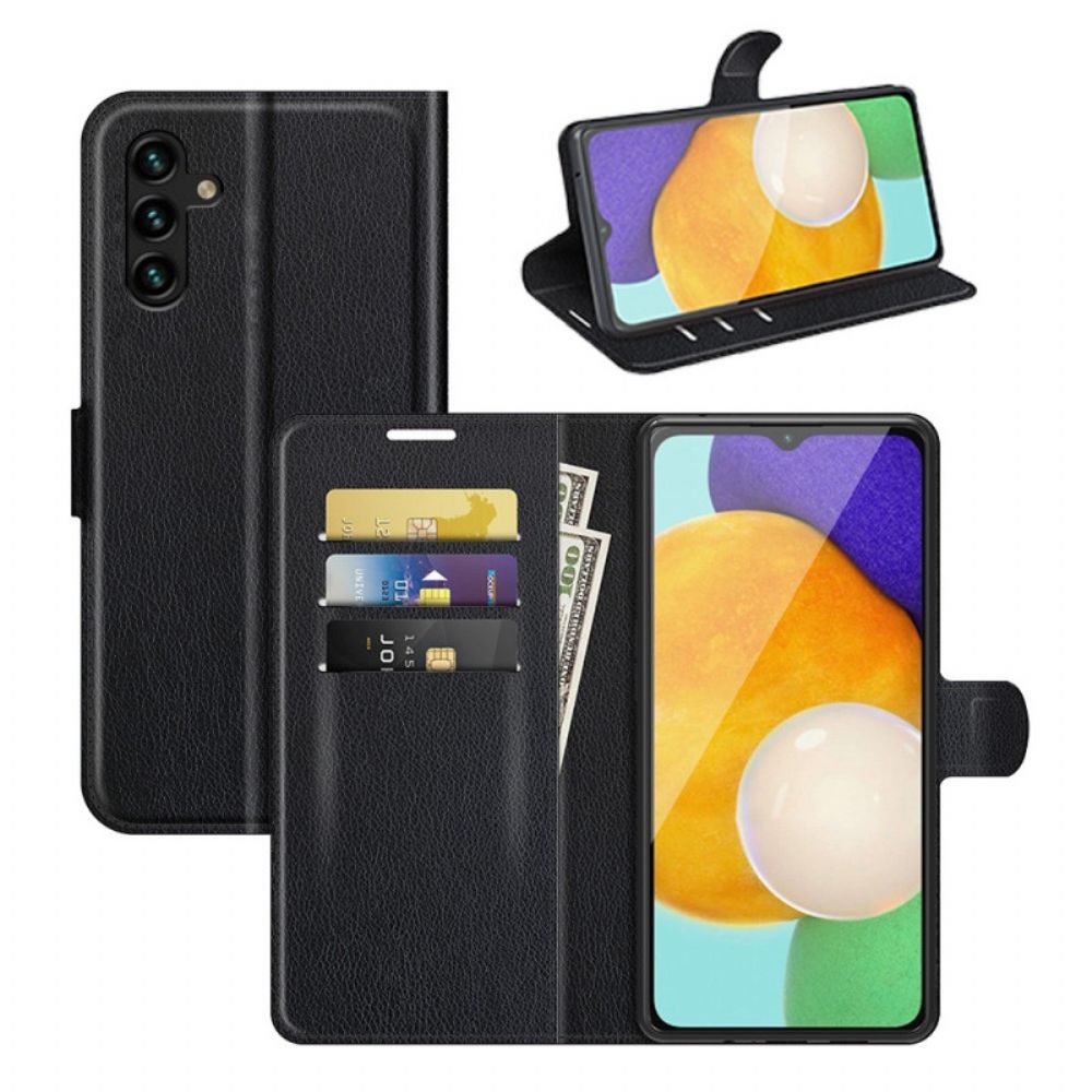 Flip Case Für Samsung Galaxy A13 5G Klassischer Litschi-leder-effekt