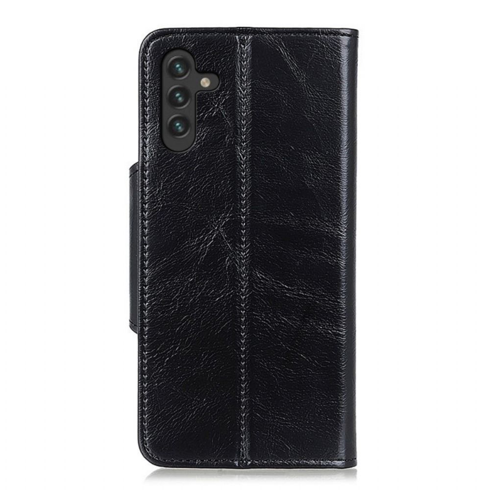 Flip Case Für Samsung Galaxy A13 5G Kunstleder Lackknopf