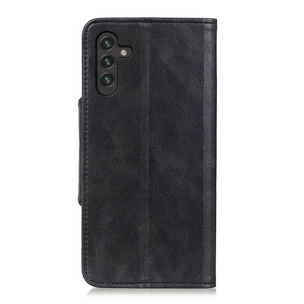 Flip Case Für Samsung Galaxy A13 5G Kunstlederknopf