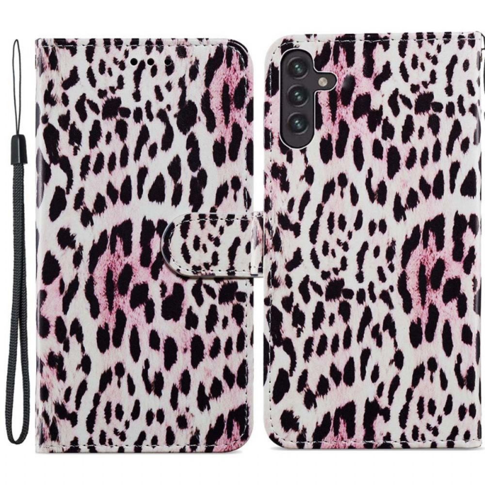 Flip Case Für Samsung Galaxy A13 5G Leopardenmuster