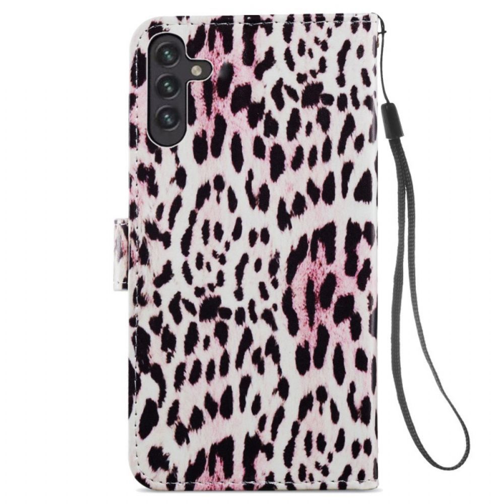 Flip Case Für Samsung Galaxy A13 5G Leopardenmuster