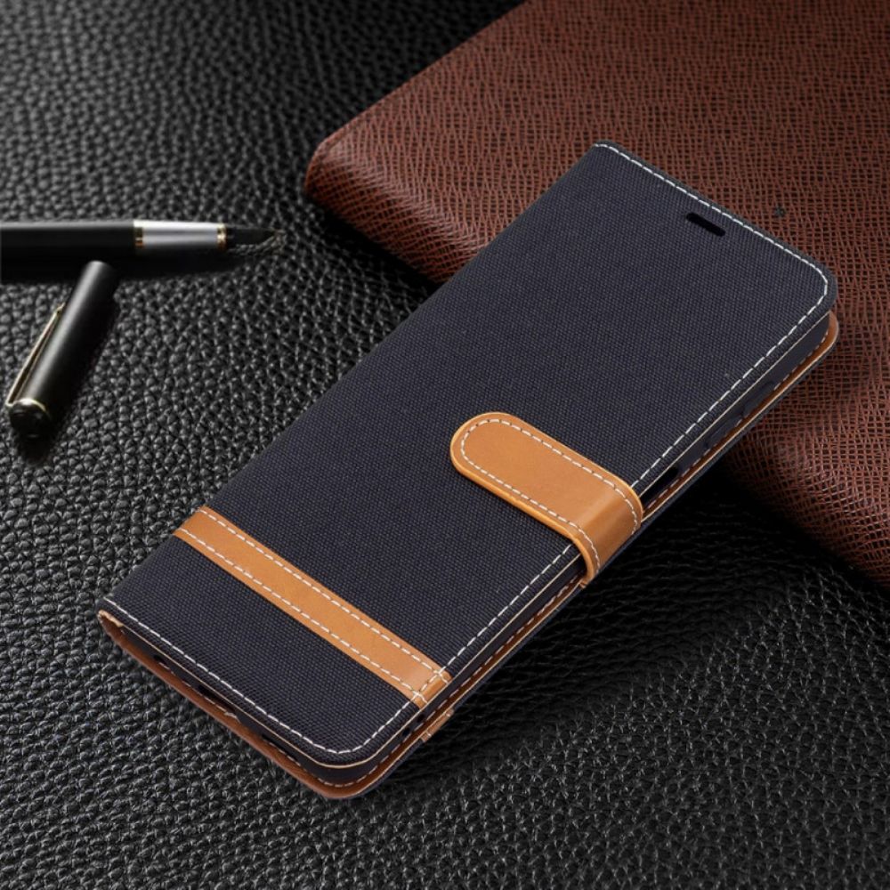 Flip Case Für Samsung Galaxy A13 5G Mit Kordel Armband In Stoff- Und Lederoptik