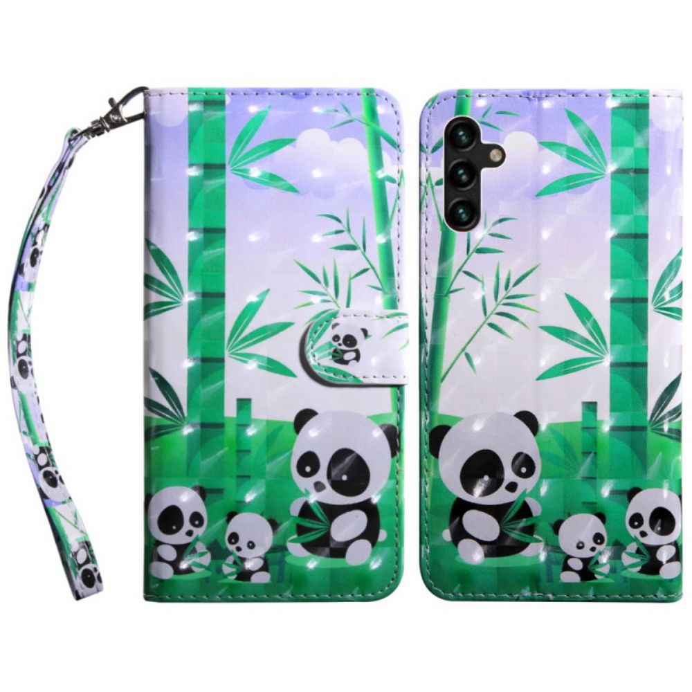 Flip Case Für Samsung Galaxy A13 5G Panda-familie