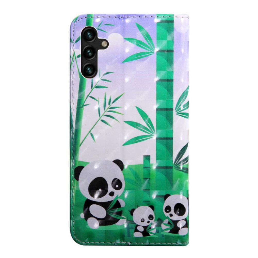 Flip Case Für Samsung Galaxy A13 5G Panda-familie