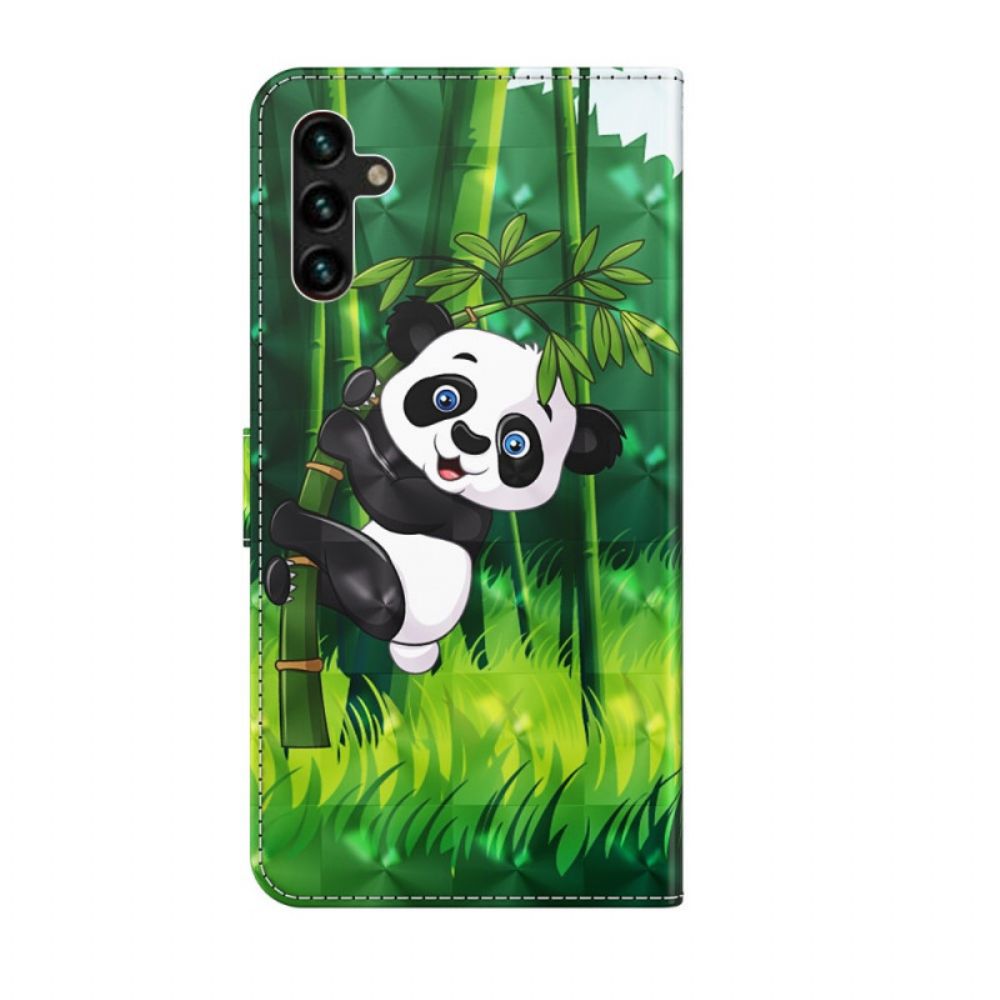 Flip Case Für Samsung Galaxy A13 5G Panda Und Bambus