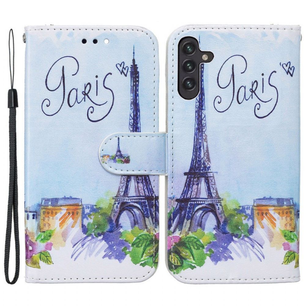 Flip Case Für Samsung Galaxy A13 5G Paris Malen